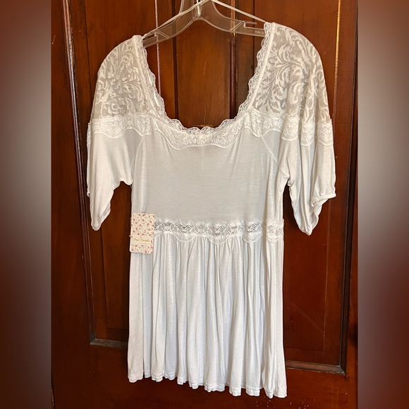 Free People White Lace Top - Picture 2 of 4